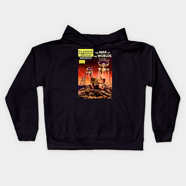 War of the Worlds - Classics Illustrated Kids Hoodie by Desert Owl Designs